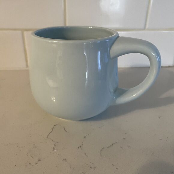 STARBUCKS 2005 CHUBBY LIGHT BLUE LARGE COFFEE CUP MUG ~ 16 oz. - Picture 1 of 10